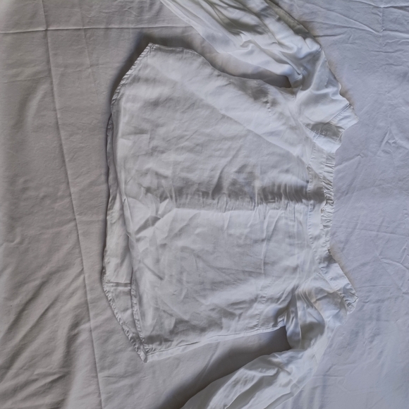 Maeve Anthropologie White Linen Top Boat Neck Balloon Sleeve Women Sz 4 Peasant - Picture 4 of 14